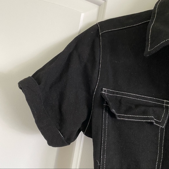 Black denim romper - Picture 4 of 10